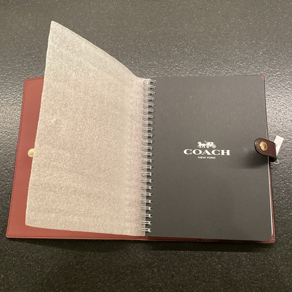 NWT COACH Signature Canvas Notebook and Pencil Case Bundle Oxblood Gold Hardware - Picture 4 of 14